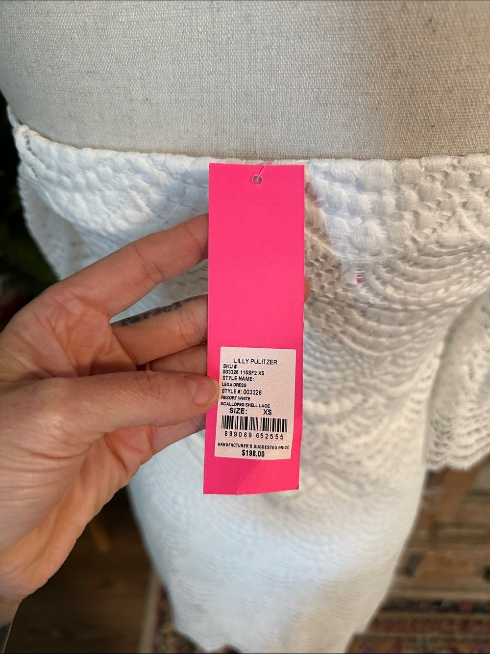 Lilly Pulitzer White Crochet Off-Shoulder Mini Dress - Picture 5 of 5